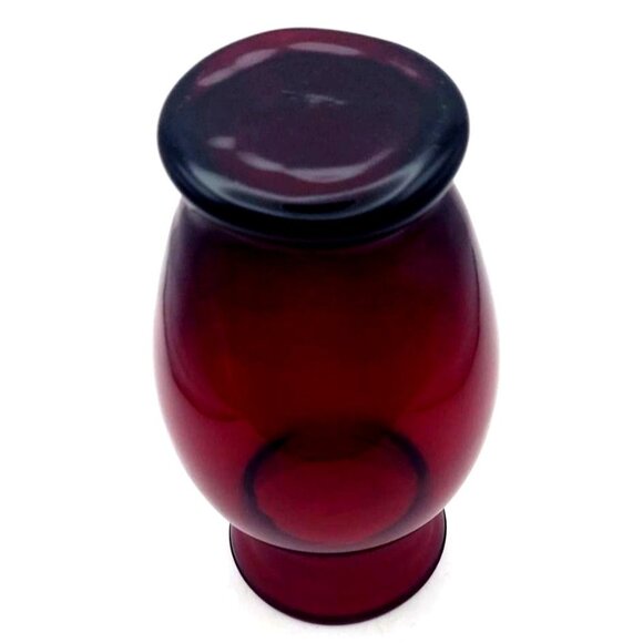 Vintage Anchor Hocking Royal Ruby Red Glass Vase 6.5" Flared Top MCM - Picture 3 of 6